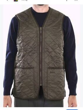 Barbour Men's Olive Quilted Waistcoat Vest XL